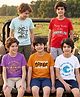 Pine Kids Cotton Knit T-Shirts Short Sleeves Round Neck Graphic Multi Colors 7-8 Years Pack of 5
