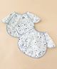 Babyhug Waterproof Polyester Half Sleeves Feeding Bibs Pack of 2  Owl & Penguin Print| Easy  Velcro Closure| Crumb Catcher Pocket| Washable & Lightweight| 0+ Months