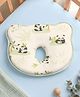 Babyhug Bear Shaped Baby Head Support Pillow Panda Print| Prevents Flat Head| Cotton Pillow for Newborn| Soft Breathable Cotton Cover| Ergonomic Head Support| Lightweight Travel Friendly| Memory Foam