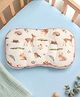 Babyhug Contour Baby Sleeping Pillow - Brown| Soft Cotton Fabric| Ergonomic Neck Support| Animal Print| Toddler Head Support Pillow| Lightweight Travel Friendly| Prevents Flat Head| Washable Cover