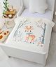 Babyhug 100% Pure Cotton Four Layer Baby Blanket Cute Fawn Print Super Soft & Absorbent Lightweight Breathable Quilt (320g) Gentle on Baby Skin| 024 Months New Born Essential - White