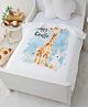 Babyhug 100% Pure Cotton Four Layer Baby Blanket  Giraffe Print Super Soft & Absorbent Lightweight Breathable Quilt (320g) Gentle on Baby Skin 024 Months -White