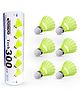 Jaspo Tech-300 Nylon Badminton Shuttlecocks | High-Speed & Durable | Great Stability for Indoor & Outdoor Training & Practice, Premium Cork Base (Set of 6pcs)