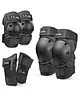 Jaspo Impact Protective Gear Set | Knee, Elbow & Wrist Guards with PE Shell, 8mm EVA Foam Cushion, Shock-Absorbing Pads & Adjustable Velcro for Skates, Skateboard, Kick Scooter (Extra Large)