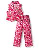 Pine Kids Woven Sleeveless Co-ords Top & Pant Set with Floral Print - Dark Pink