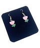 SKD Tulips Designed Earrings - Pink