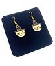 SKD Christmas Theme Snowman Designed Earring - Black