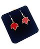 SKD Maple Leaf Designed Earrings - Red