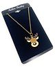 SKD Christmas Theme Reindeer Designed Pendant Necklace - Brown
