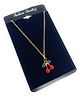 SKD Christmas Theme Cherries Designed Pendant Necklace - Red