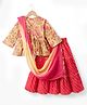 Exclusive from Jaipur Cotton Woven Full Sleeves Choli Lehenga & Dupatta Set With Floral Print - Yellow