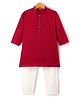 Exclusive from Jaipur Cotton Woven Full Sleeves Solid Colour Kurta Pyjama Set - Maroon