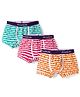 Pine Kids Cotton Elastane Polka Dots Printed & Striped Trunks Pack Of 3 - ( Colour May Vary )