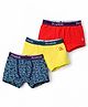 Pine Kids Cotton Elastane Knit Solid & Printed Trunks Pack of 3 - Multicolor
