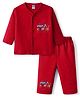 Tango Interlock Knit Full Sleeves Night Suit With Vehicle Print - Red
