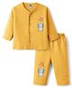 Tango Interlock Knit Full Sleeves Night Suit With Animal Print - Yellow
