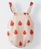Spunkies Cotton Knit Sleeveless Fruits Printed Onesie - Pink