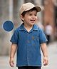 Babyoye 100% Cotton Woven Half Sleeves Solid Colour Denim Shirt - Blue