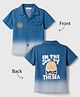 Babyoye 100% Cotton Denim Woven Half Sleeves Shirt With Front & Back Beach Theme Print - Blue