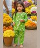Tittertots Cotton Woven Full Sleeves Sheep Printed Coordinating Night Suit Set - Green