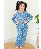 Tittertots Cotton Woven Full Sleeves Penguin Printed Coordinating Night Suit Set - Blue