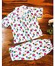 Tittertots Cotton Woven Half Sleeves Watermeon & Ice Cream Printed Shirt & Pyjama Coordinating Night Suit Set - White