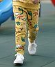 Anthrilo Fleece Knit Full Sleeves Dinosaurs Printed Jogger - Yellow