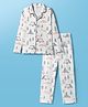 Kookie Kids Single Jersey Knit Full Sleeves Mountains Printed  Co-Ord Shirt & Pyjama Night Suit -  Offwhite