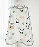 Baby Moo Panda 6 Layer Snap Button Muslin Sleeping Bag / Wearable Blanket / Sleep Sack - White