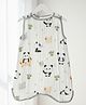 Baby Moo Panda 6 Layer Snap Button Muslin Sleeping Bag / Wearable Blanket / Sleep Sack - White