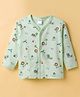 Tango Interlock Knit Full Sleeves Jhabla With Jungle Theme Print - Sea Green