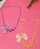 Stol'n Set Of 2 Bow Applique & Beads Detailed Necklace - Purple & Yellow