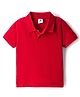 Kookie Kids Cotton Knit Half Sleeves Solid Polo T-Shirt - Red