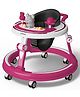 Babyhug 360° Joy Baby Walker with Convertible Feeding & Musical Toy Tray - Pink| Adjustable Height| Compact Fold| Activity cum Push Walker| Smooth Swivel Wheels| Padded Cushion Seat