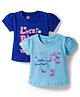 Doodle Poodle 100% Cotton Single Jersey Knit Half Sleeves Top With Polka Dot Print Pack Of 2 - Blue & Pink