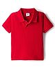Kookie Kids Cotton Knit Half Sleeves Solid Polo T-Shirt - Red