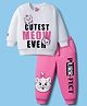 Babyhug Disney Terry Knit Full Sleeves T-Shirt & Track Pant Set with Marie Graphic - Pink & White