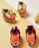 MayRa Knits Pack Of 2 Hand Knitted Carrot & Fox Designed Booties - Beige & Magenta