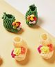 MayRa Knits Handknitted Pack Of 2 Floral Applique Detailed Booties - Cream & Green