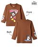 Babyhug Disney Single Jersey Knit Full Sleeves T-Shirt with Mickey Mouse Front & Back Graphic - Brown