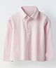 Spunkies Cotton Knit Full Sleeves Striped Polo Tee - Pink