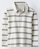 Spunkies Cotton Knit Full Sleeves Striped Polo Tee - White