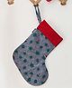 Rosada Printed Elf Christmas Stocking for Festive Décor  Grey (13.2 x 11 Inches), Perfect for Holiday Gifting & Home Decoration.