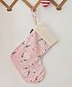 Rosada Printed Frosty Christmas Stocking for Festive Décor  Pink (13.2 x 11 Inches), Perfect for Holiday Gifting & Home Decoration