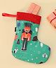 Rosada Printed Nutcracker Soldier Christmas Stocking for Festive Décor  Blue (13.2 x 11 Inches), Perfect for Holiday Gifting & Home Decoration
