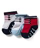 Cute Walk by Babyhug Non Terry Knit Ankle Length Anti Skid Anti Bacterial Socks With Design Pack Of 3 - Red White & Light Blue