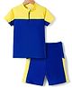 Bosky Swimwear Half Sleeves Solid Two Piece Swimsuit - Yellow