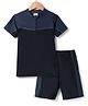 Bosky Swimwear Half Sleeves Solid Two Piece Swimsuit - Grey