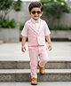Babyhug Knit Full Sleeves Solid 3 Piece Party Suit - Light Pink