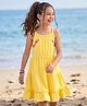Pine Kids Cotton Knit One Piece Dresses/Frocks with Shoulder Straps and Floral Print Aspen Gold 5-6 Years